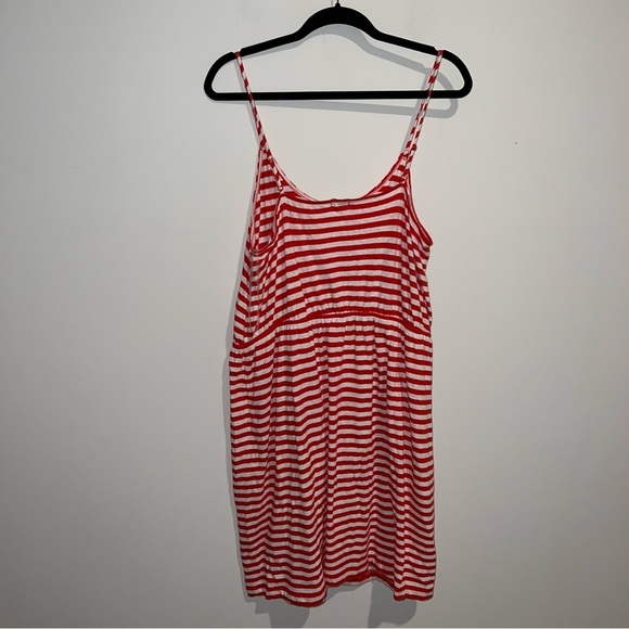 NWT J. Crew Red and White Striped Linen Blend Dress - Picture 1 of 7